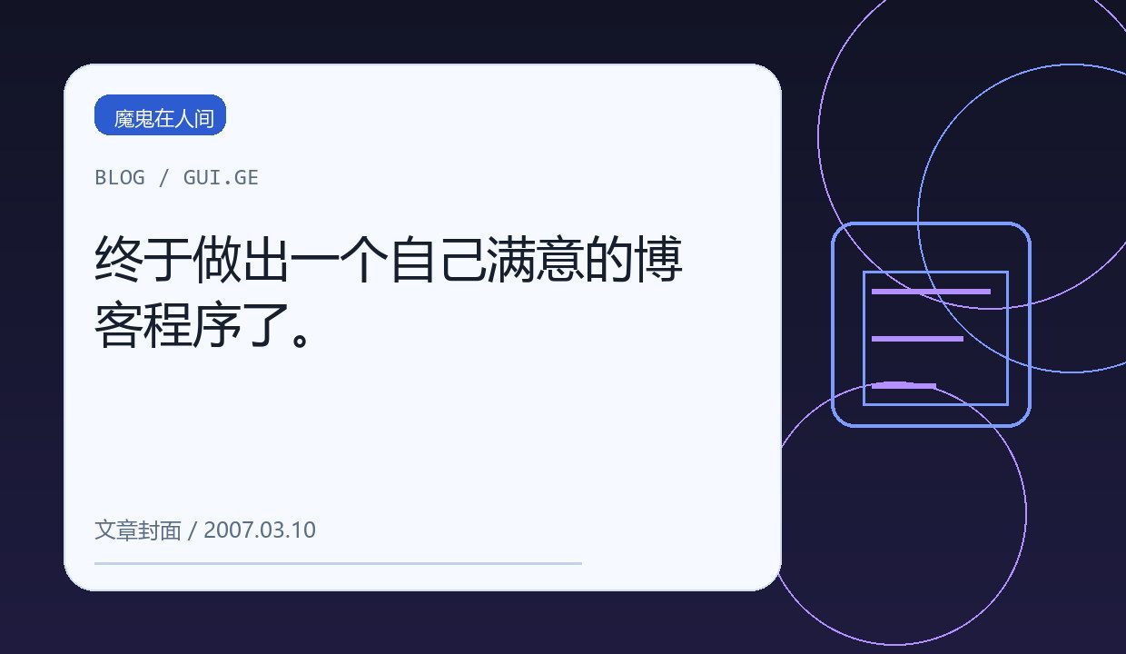 终于做出一个自己满意的博客程序了。 缩略图